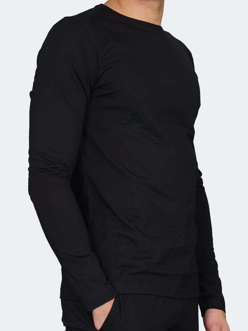 Oil And Gaz Round Neck Men Lifestyle Long Sleeve Black