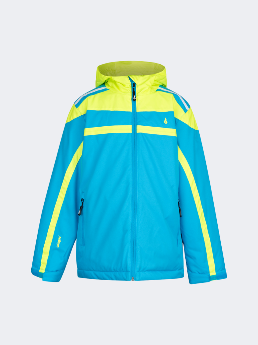Oil&amp;Gaz Comfortable Kids-Boys Skiing Ski Jacket Blue/Neon Yellow