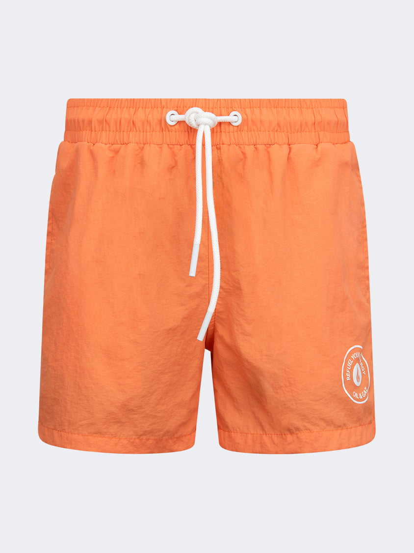 Oil And Gaz Plain Kids-Boys Swim Short Orange