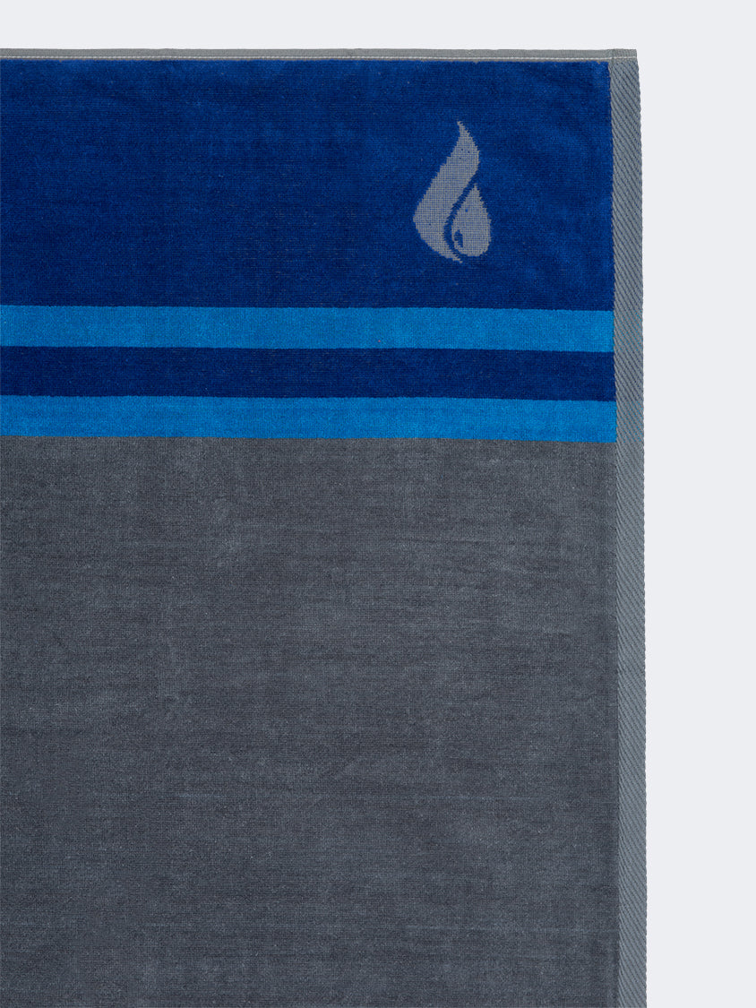 Oil And Gaz Cotton Unisex Beach Towel Grey/Navy/Blue