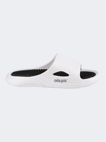 Oil&amp;Gaz Relaxed Unisex Beach Slide White/Black