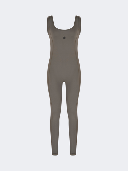 Oil And Gaz Sleeveless Long Women Lifestyle Jumpsuit Khaki