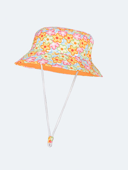 Oil And Gaz Cute Kids Beach Buchet Hat White/Blue/Pink