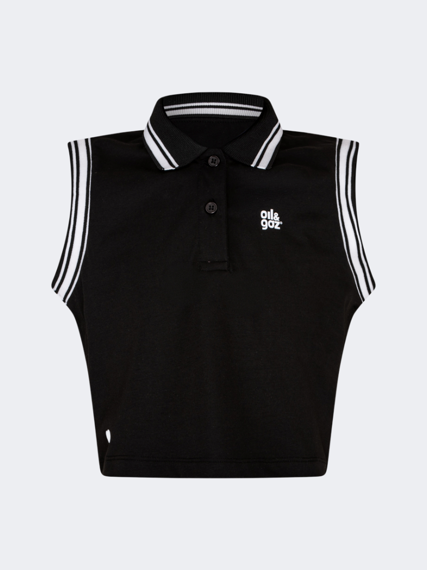 Oil&amp;Gaz Breathable Kids-Girls Lifestyle Tank Black