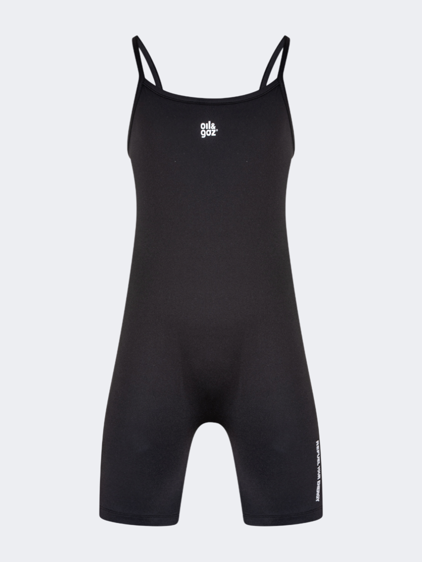 Oil&amp;Gaz Stylish Kids-Girls Lifestyle Jumpsuit Black