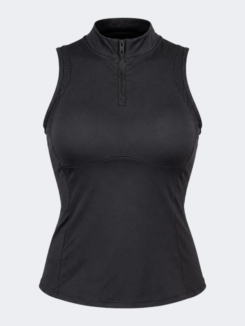 Oil &amp; Gaz Versatile Women Lifestyle Tank With 1/4 Zip Black