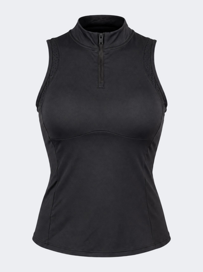 Oil &amp; Gaz Versatile Women Lifestyle Tank With 1/4 Zip Black