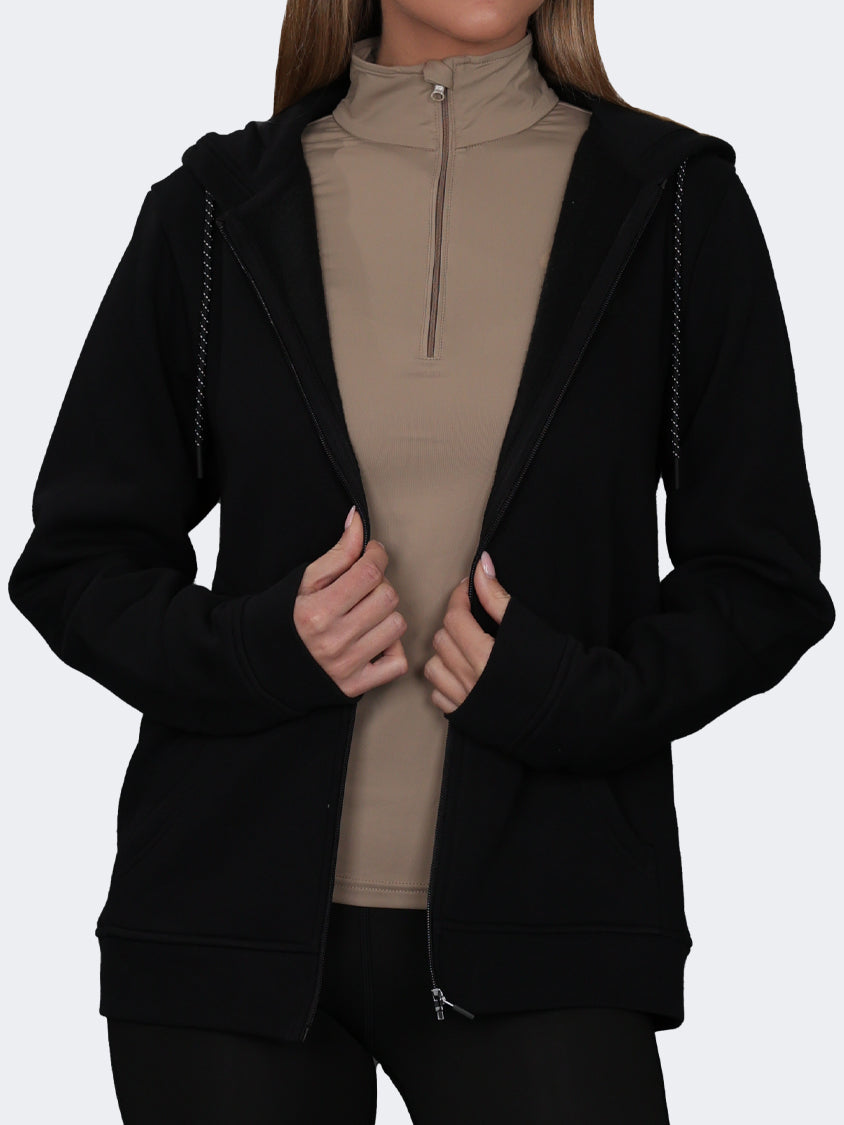 Oil And Gaz Full Zip Women Lifestyle Hoody Black