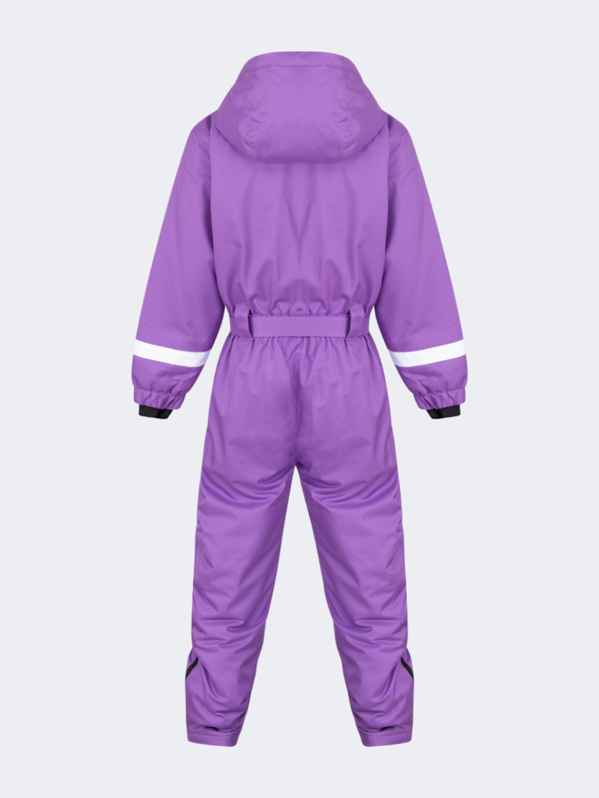 Oil&amp;Gaz Durable Kids-Girls Skiing Overall Purple/Black