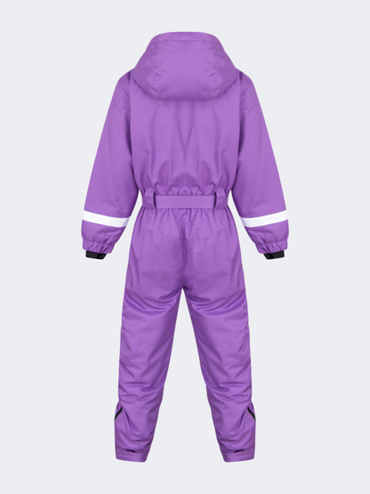 Oil&amp;Gaz Durable Kids-Girls Skiing Overall Purple/Black