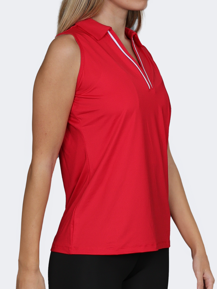 Oil And Gaz Slim Fit Women Fitness Tank Red