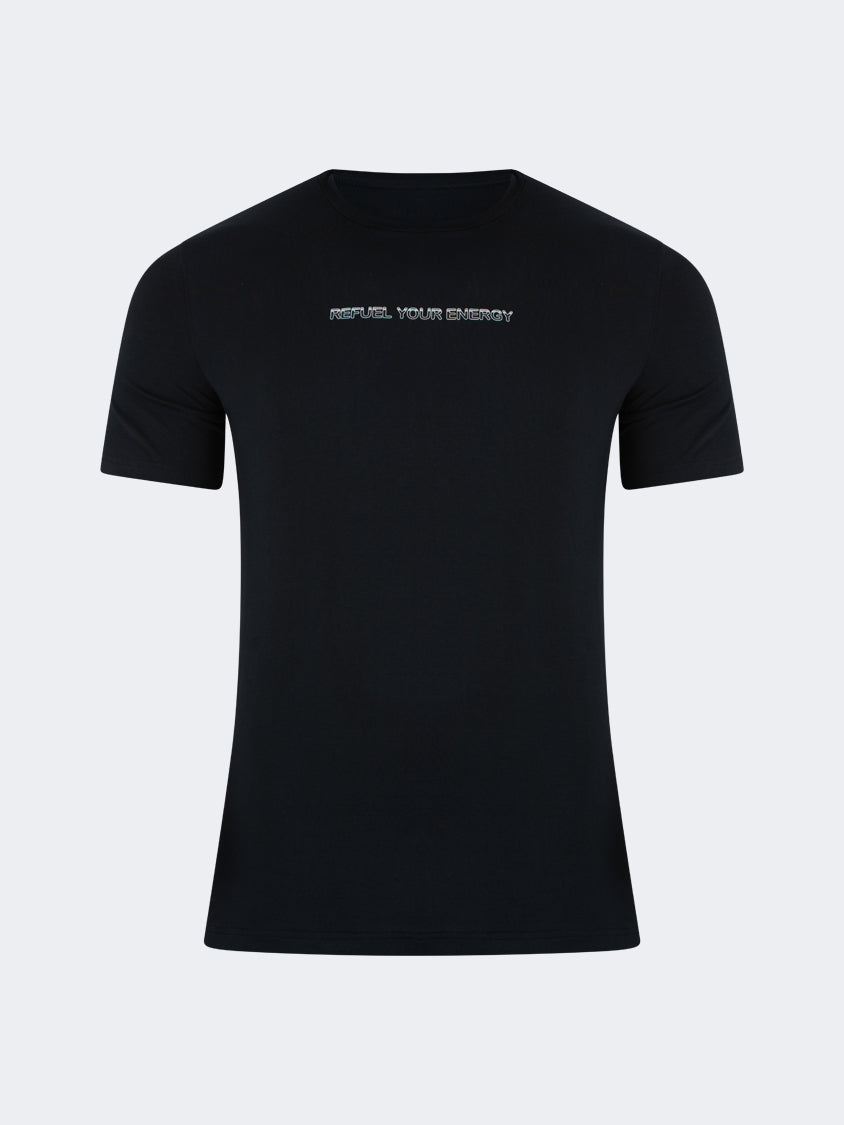 Oil And Gaz Comfortable Men Sportwear T-Shirt R-Neck Black