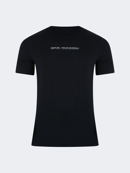 Oil And Gaz Comfortable Men Sportwear T-Shirt R-Neck Black