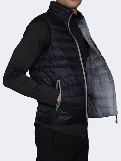 Oil And Gaz Reversible Down Men Lifestyle Vest Black/Grey