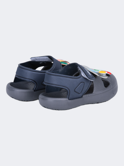 Oil And Gaz Cozy Kids-Girls Beach Slip-On Clogs Grey/Navy