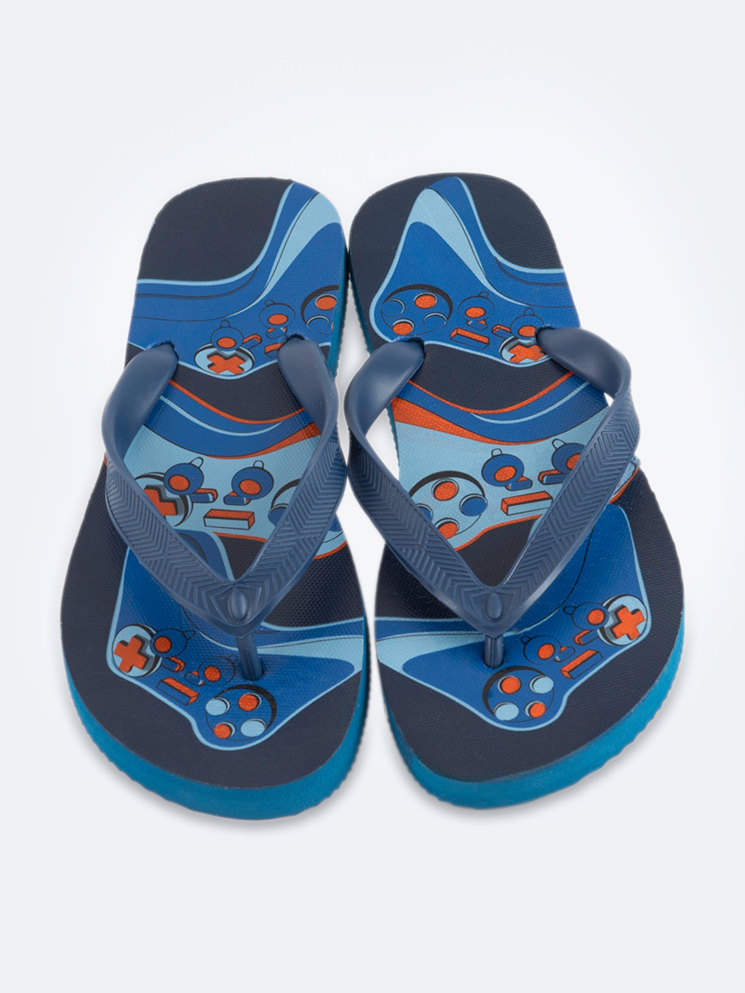 Oil and Gaz Comfy Kids Beach Slippers Blue/Orange