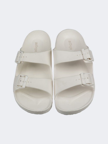 Oil And Gaz Chic Beach Men Stripe Slide White