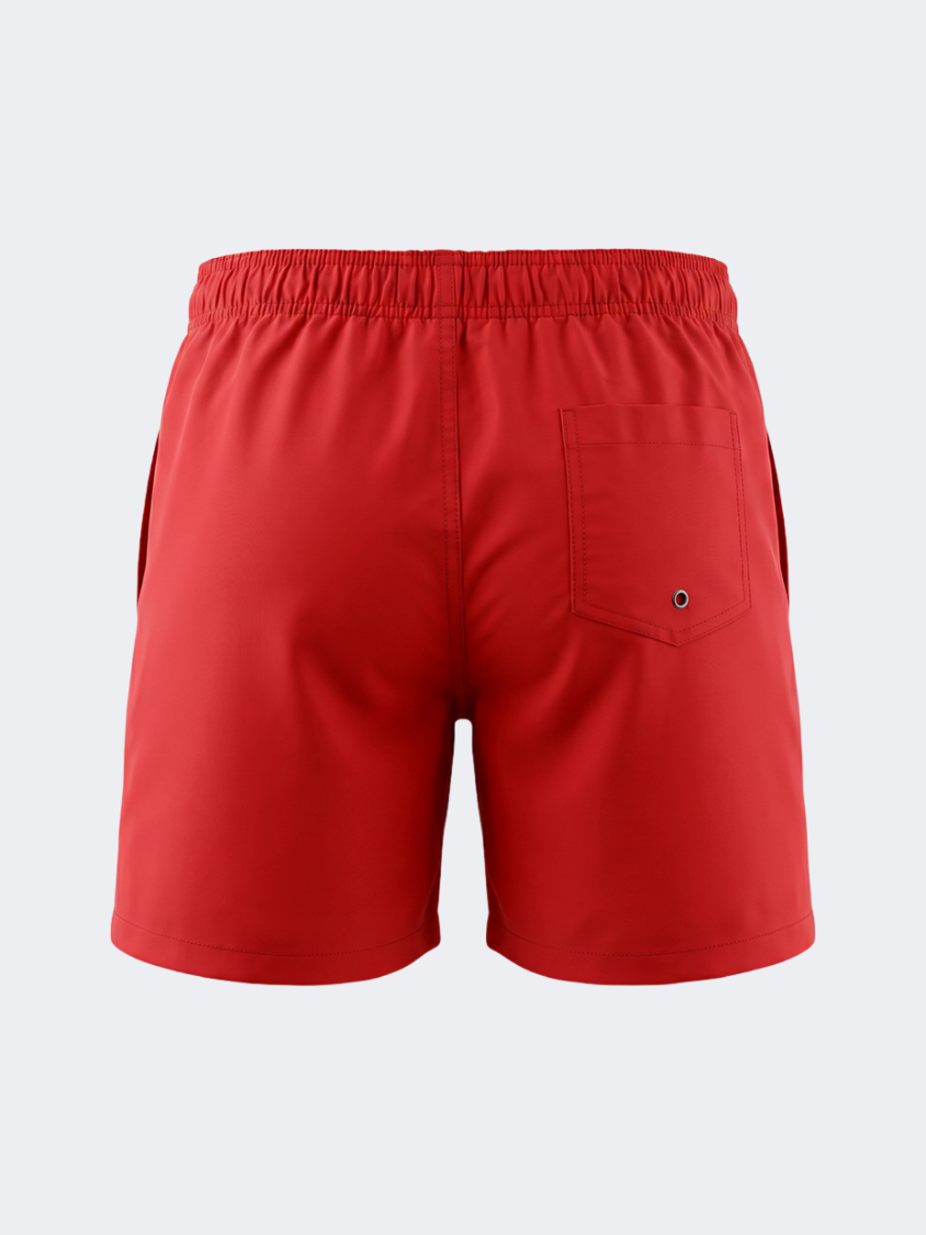 Oil &amp; Gaz Breathable Men Beach Solid Swim Short Red