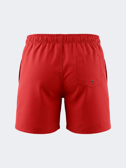 Oil &amp; Gaz Breathable Men Beach Solid Swim Short Red