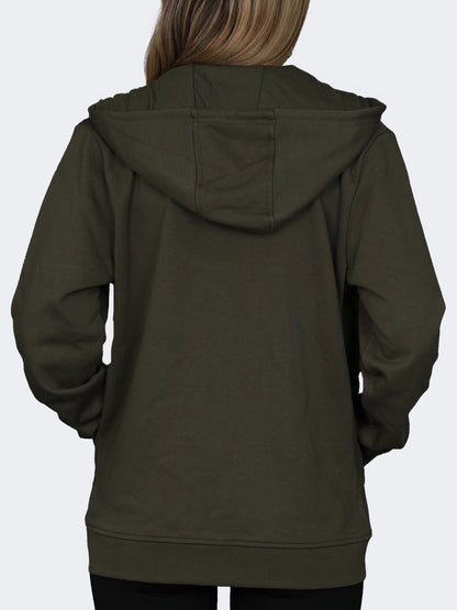 Oil And Gaz Full Zip Plain Men Lifestyle Hoody Olive