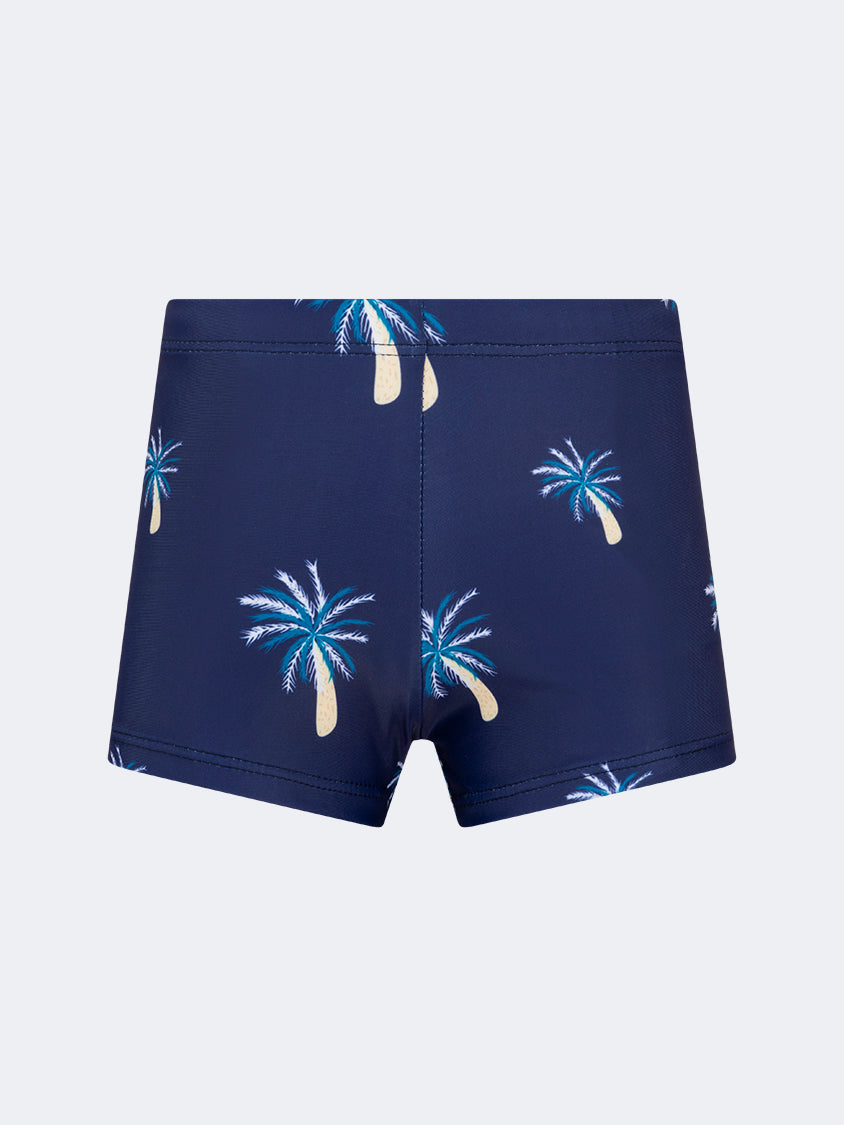 Oil And Gaz Stretchy Kids-Boys Beach Swim Short Light Blue
