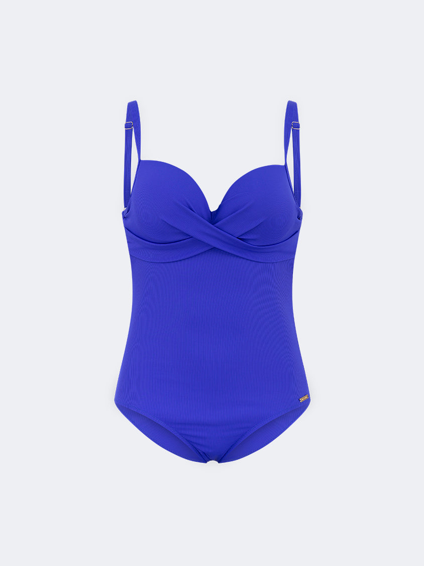 Oil And Gaz Stylish Women Beach Over Size Monokini Royal Blue