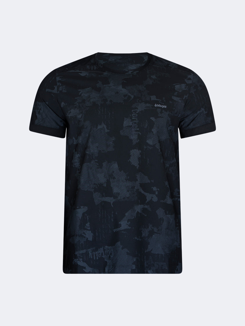 Oil And Gaz Classic Men Lifestyle Camo R-Neck T-Shirt Black