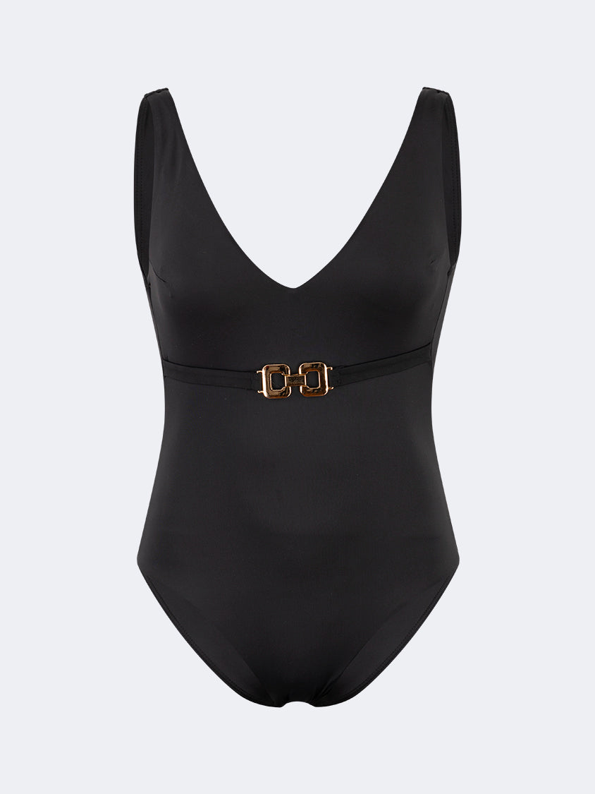 Oil And Gaz Modern Women Beach Monokini Black/Gold