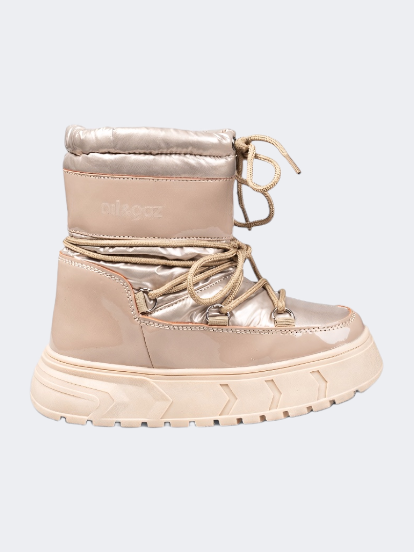 Oil &amp; Gaz After Ski Kids Skiing Boots Gold