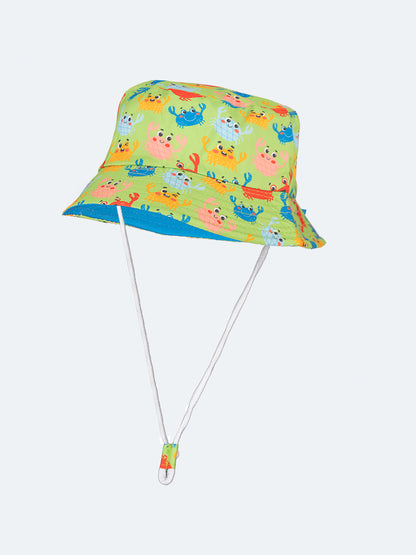 Oil And Gaz Cute Kids Beach Buchet Hat Light Green