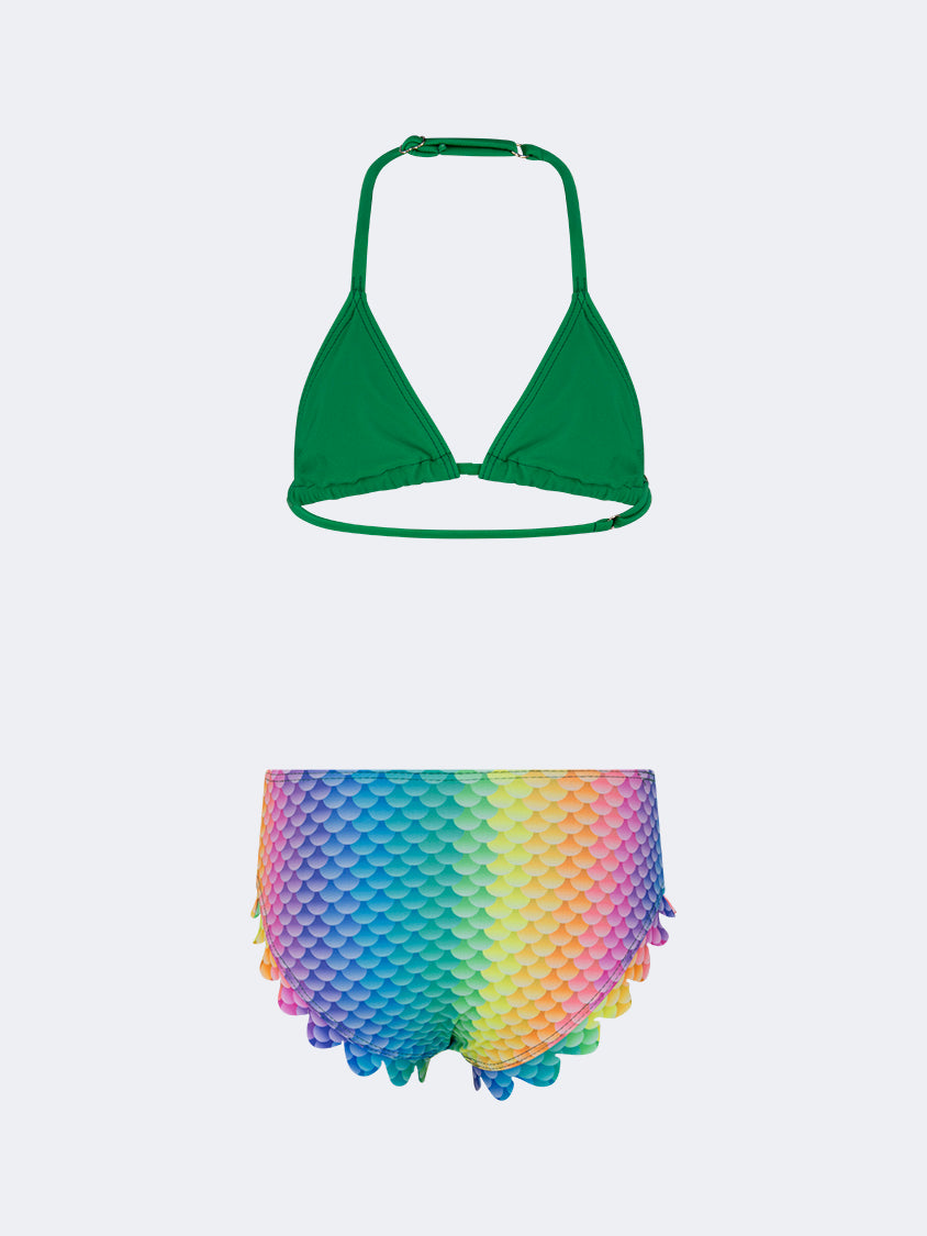 Oil And Gaz Soft Kids-Girls Beach Bikini Set Blue