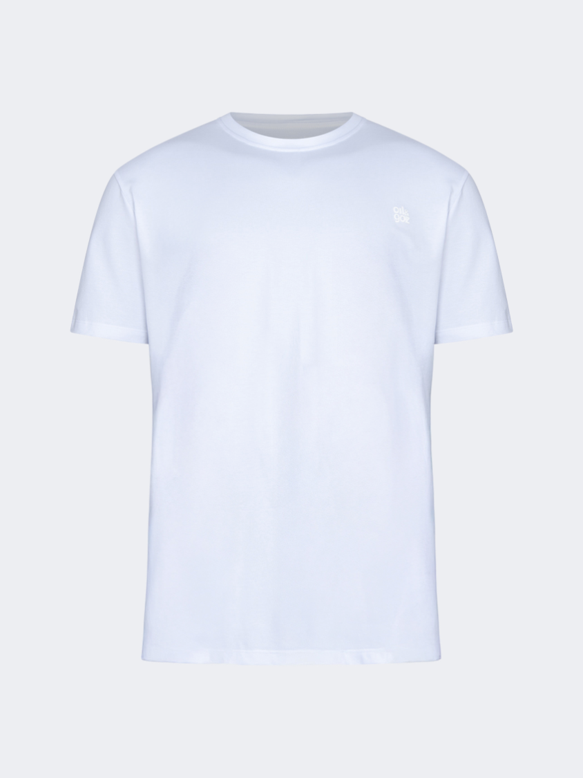 Oil And Gaz Big Size Men Lifestyle Round Neck T-Shirt White