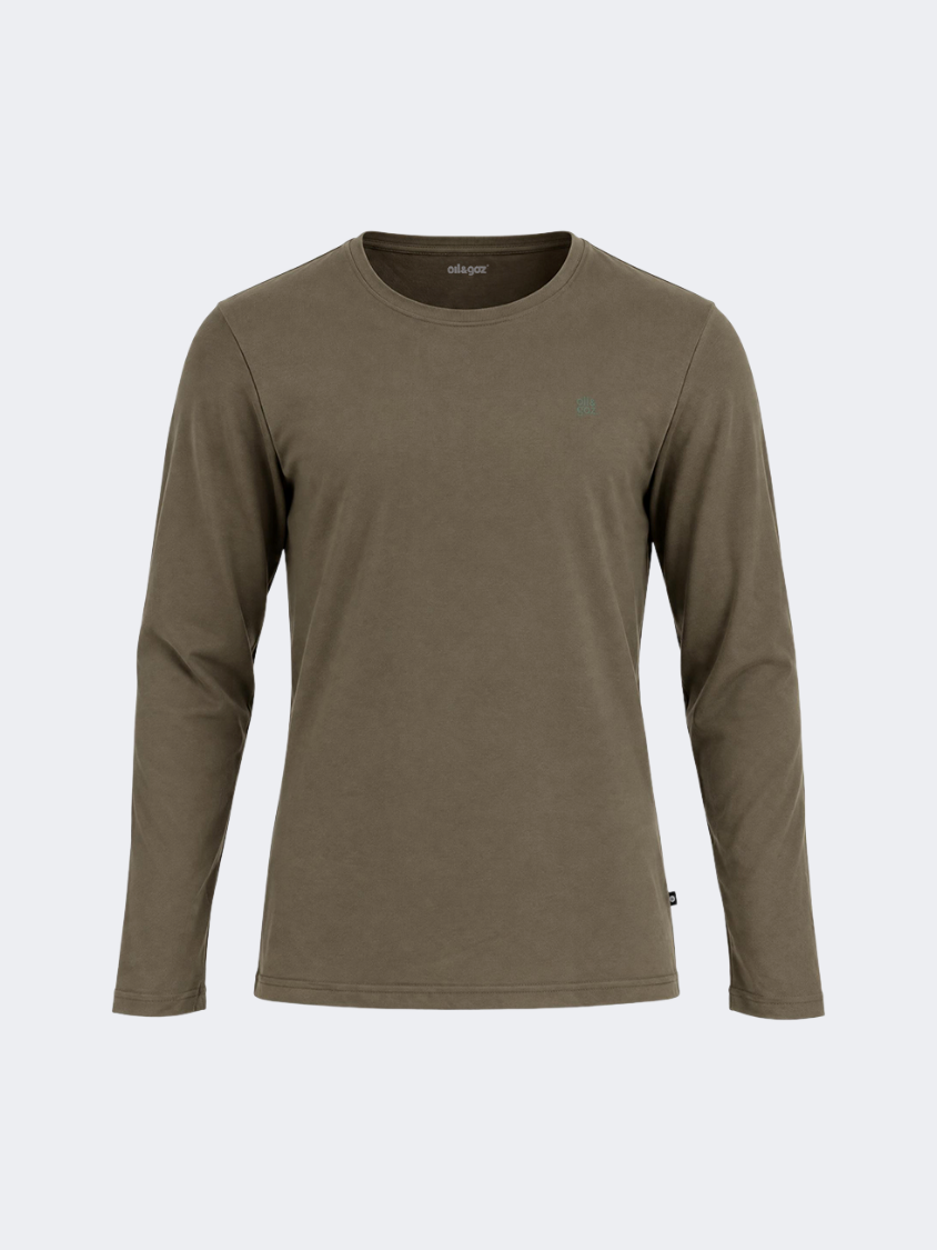 Oil & Gaz Casual Men Lifestyle Long Sleeve Olive