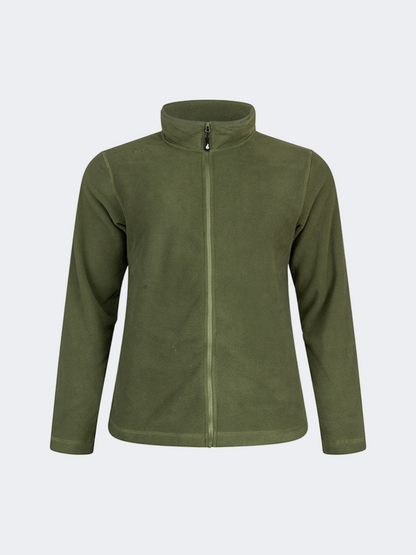 Oil&amp;Gaz Soft Men Skiing Full Zip Fleece Olive
