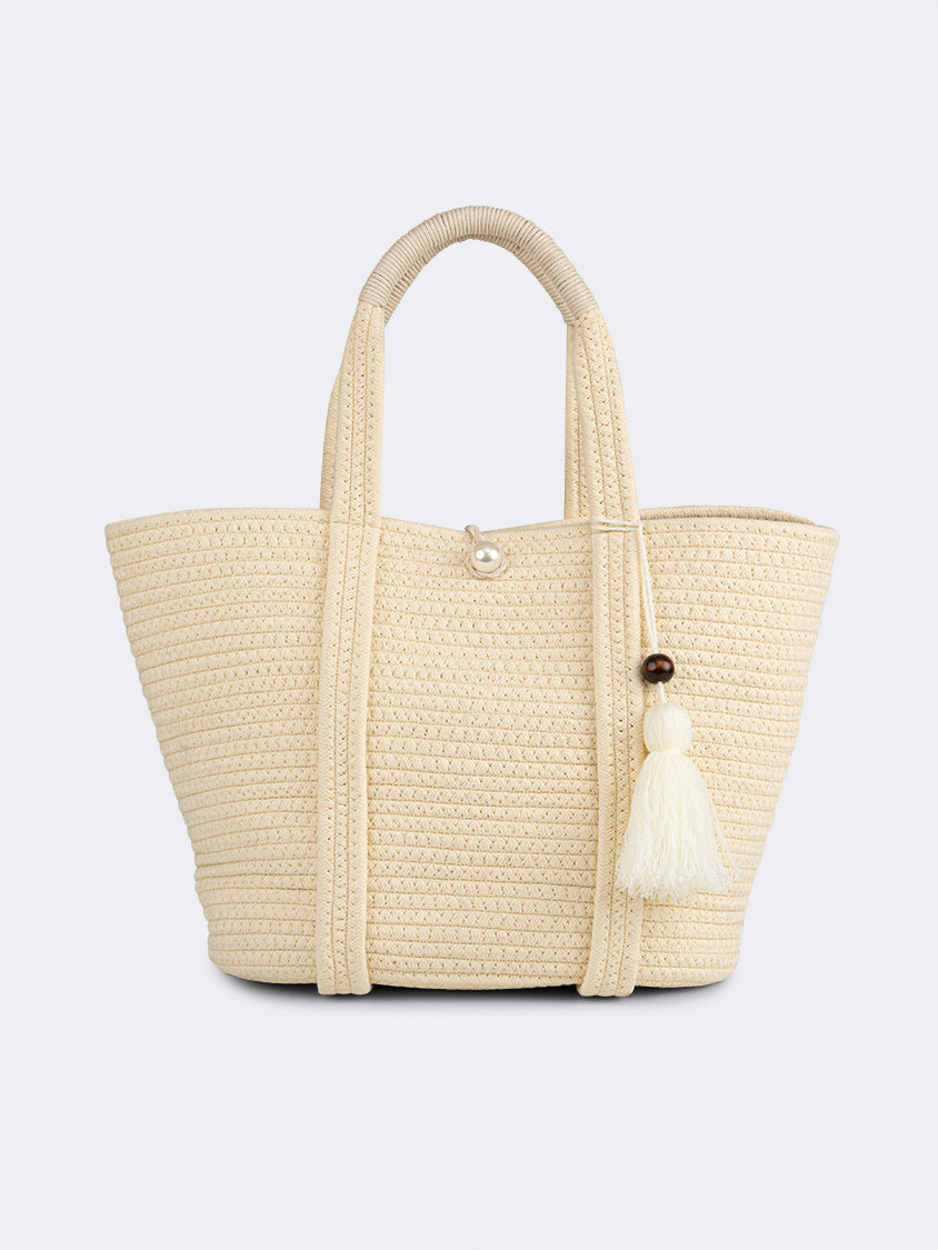 Oil And Gaz Chic Women Beach Bag Begie