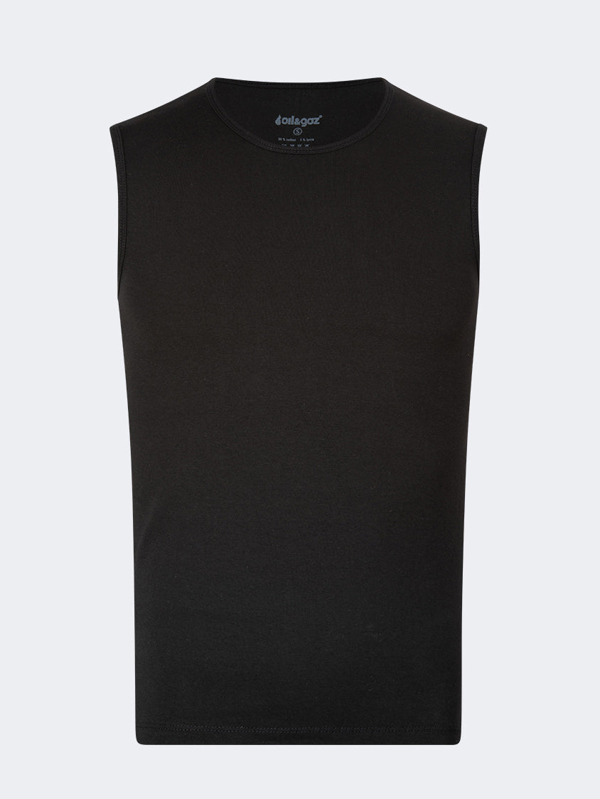 Oil And Gaz Round Neck Men Underwear Black