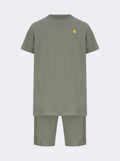 Oil&amp;Gaz Trendy Kids-Boys Lifestyle Set Short+T-Shirt Olive