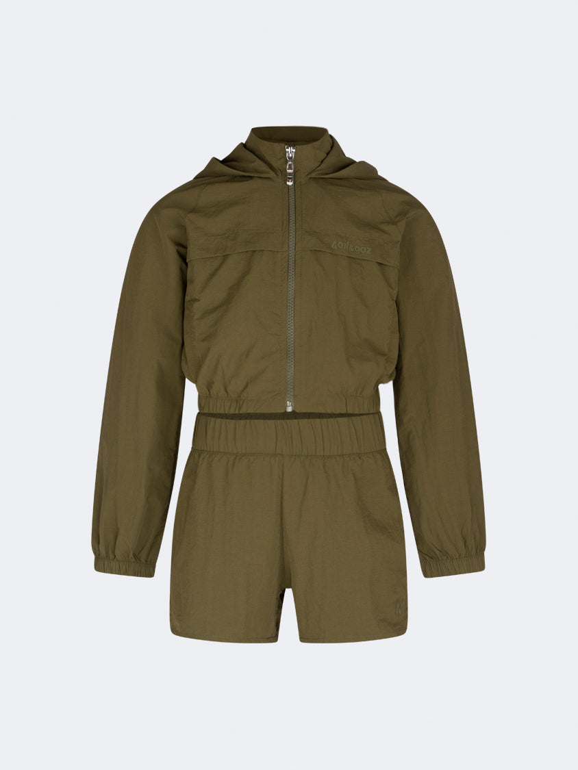 Oil And Gaz Comfortable Kids-Girls Co Ord Set Olive