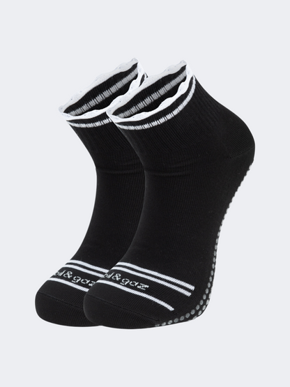 Oil&amp;Gaz Flexible  Women Pilates Socks  Black/White