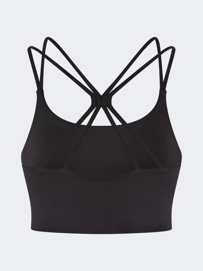 Oil And Gaz Supportive Women Lifestyle  Longline Bra With Bach Black