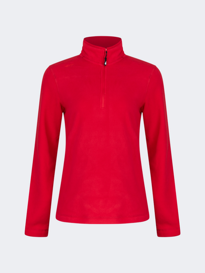 Oil&amp;Gaz Warm Women Skiing 1/4 Zip Fleece Red