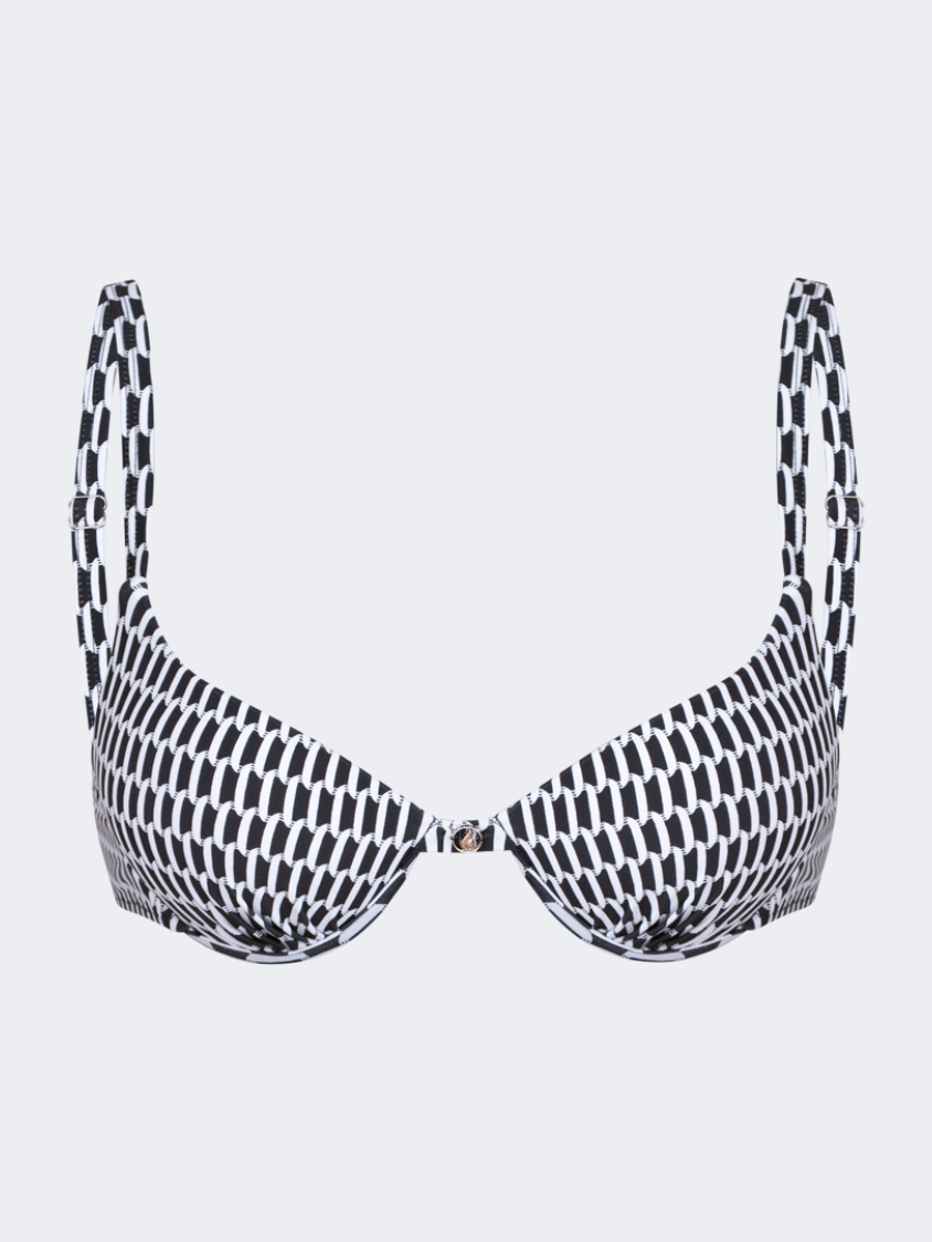 Oil And Gaz Comfortable Women Beach Bra Black/White