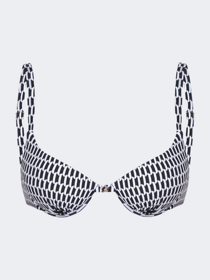 Oil And Gaz Comfortable Women Beach Bra Black/White