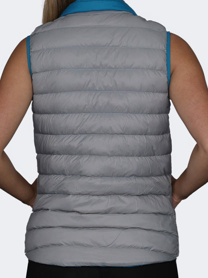 Oil And Gaz Reversible Down Women Lifestyle Vest Teal/Light Grey