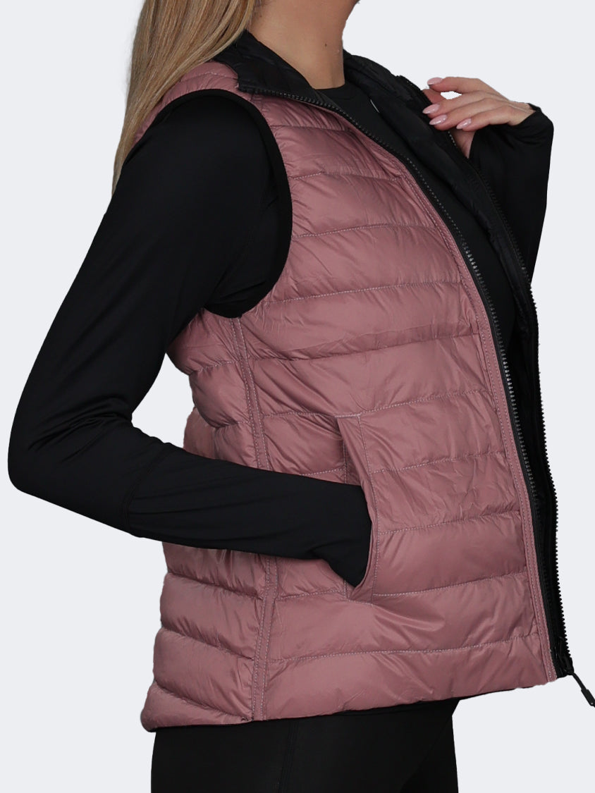 Oil And Gaz Reversible Down Women Lifestyle Vest Black/Pink