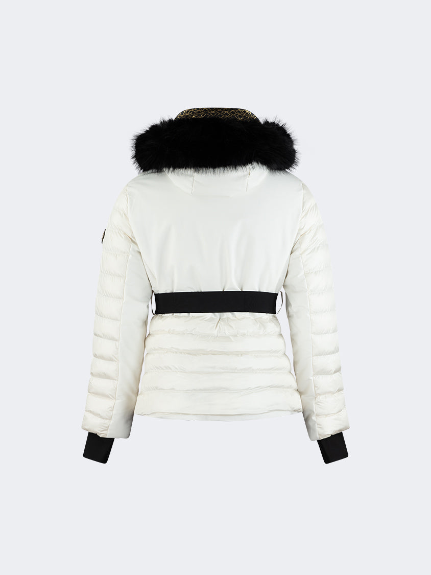 Oil And Gaz Comfortable Women Skiing Jacket White/Gold