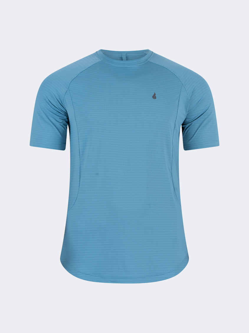 Oil And Gaz Comfortable Men Training T-Shirt R-Neck Blue