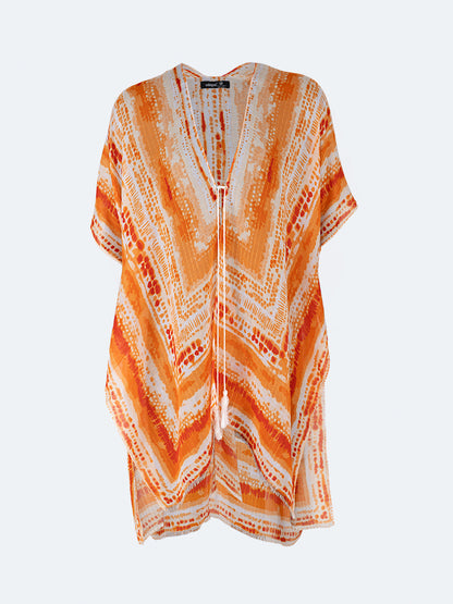 Oil And Gaz Elegant Women Beach Poncho Coral