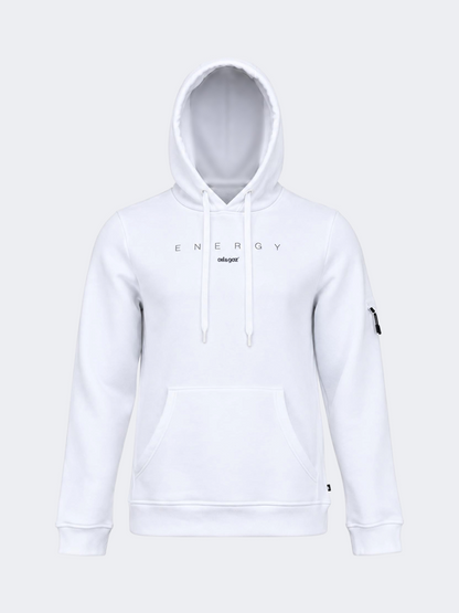 Oil And Gaz Brushed Unisex Lifestyle Printed Hoodie White