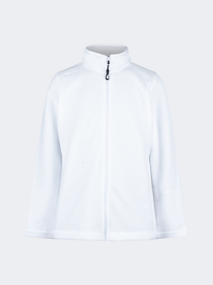 Oil&amp;Gaz Soft Kids-Girls Skiing Full Zip Fleece White